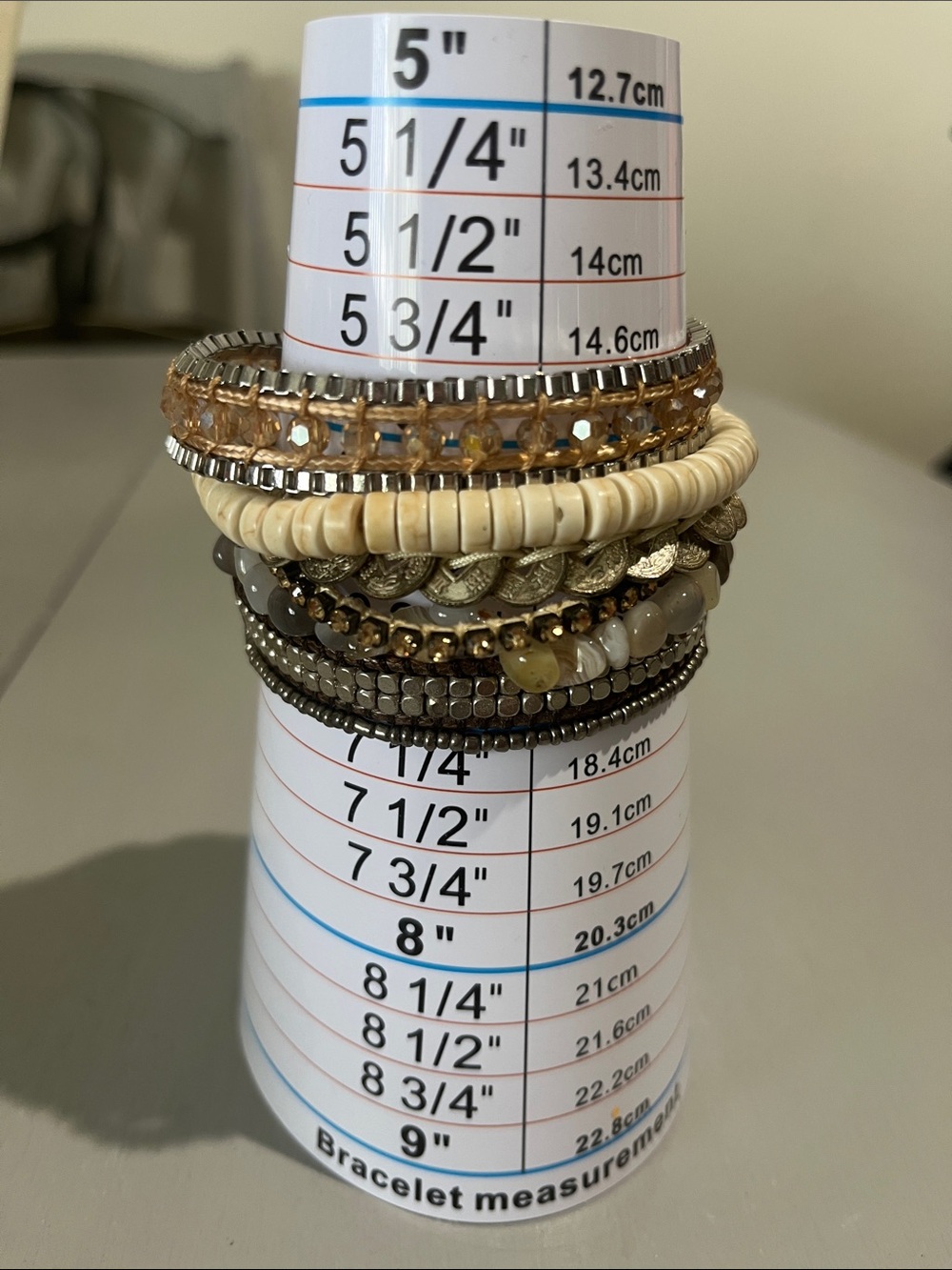 Victoria Emerson Natural Stone and Cream Multi-Stack Bracelet Set